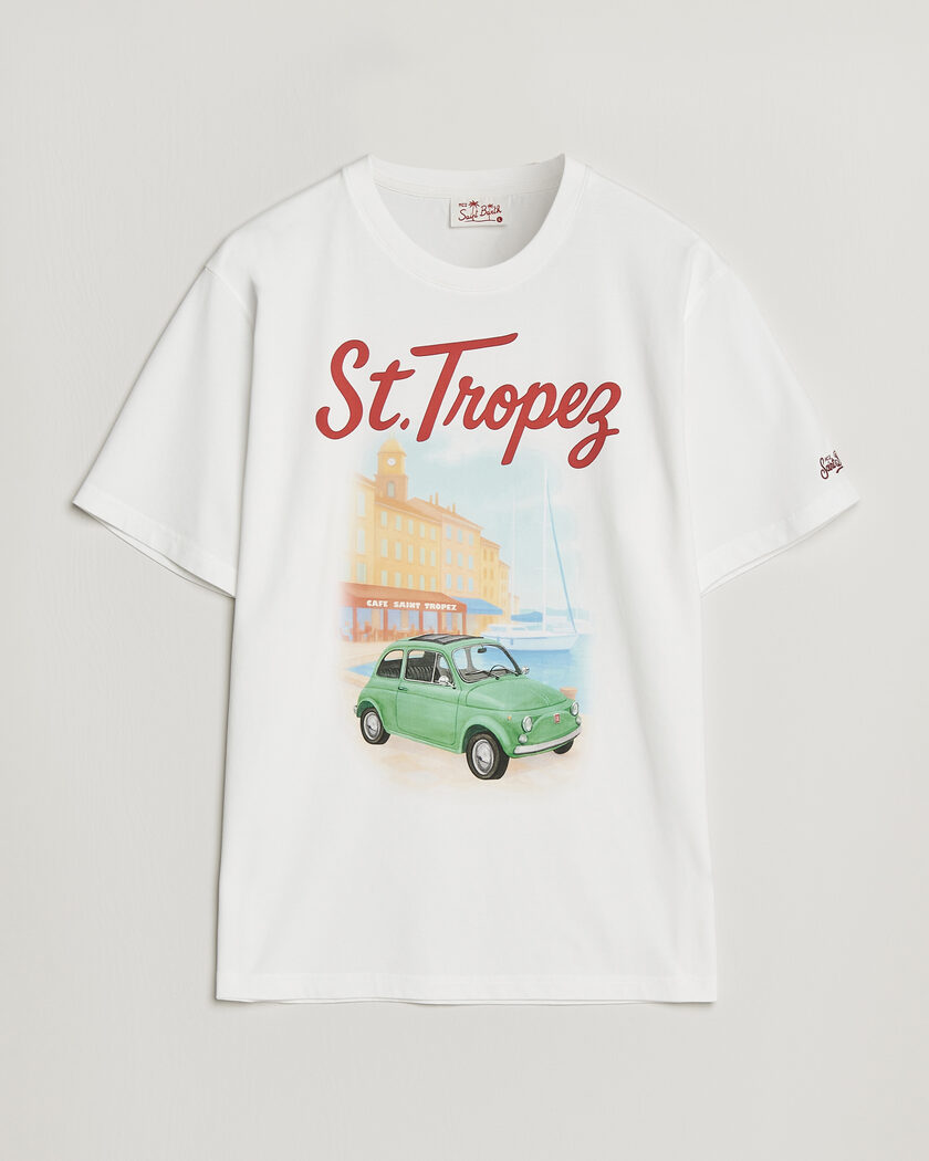 MC2 Saint Barth Printed Cotton T-Shirt St Tropez Car – Hvid