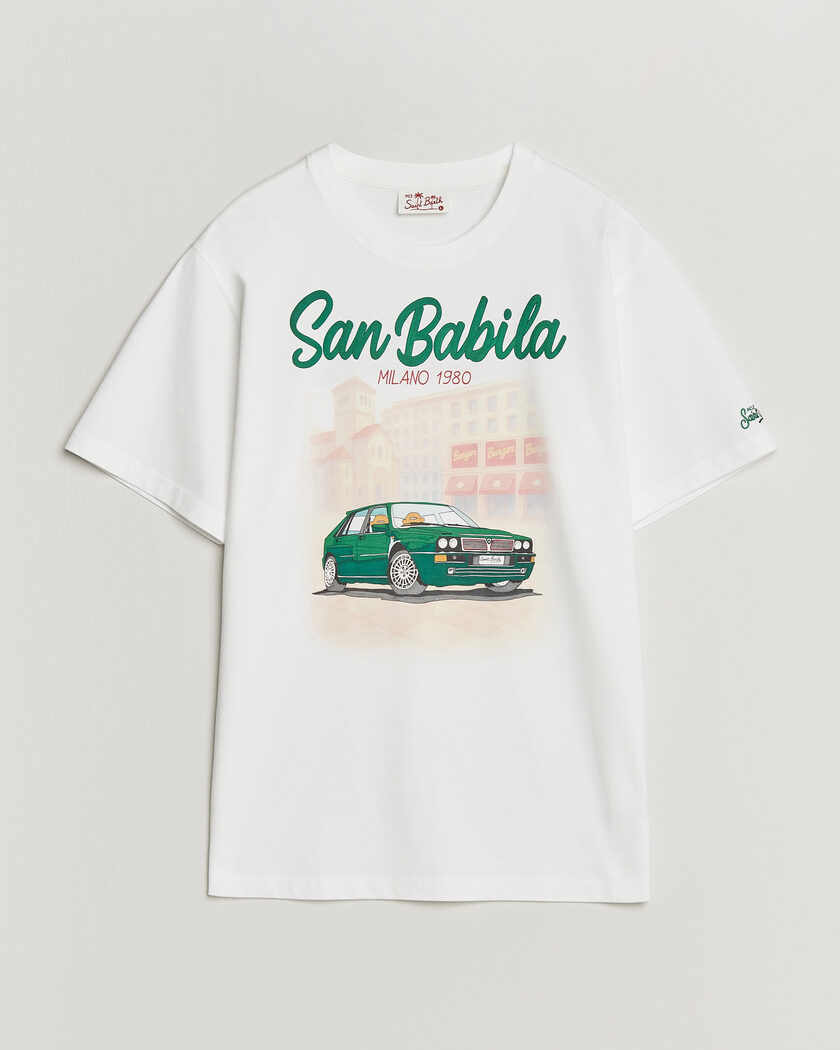 MC2 Saint Barth Printed Cotton T-Shirt San Babila Car – Hvid