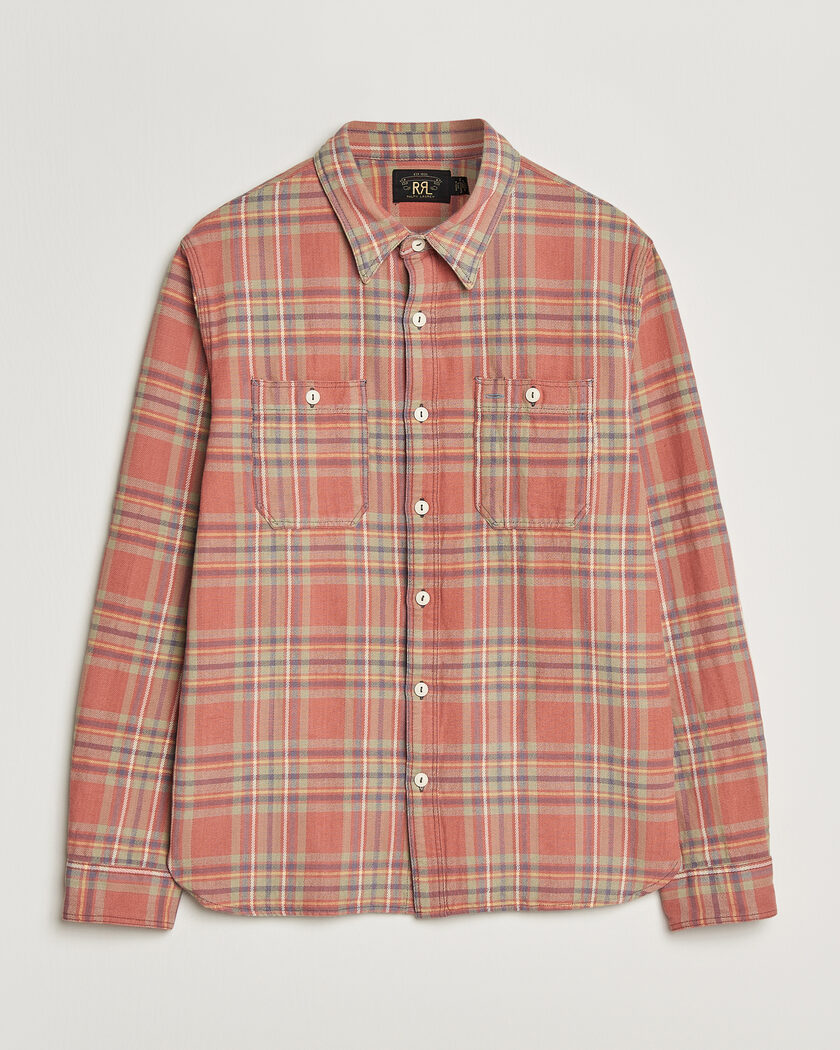 RRL Cameron Double Pocket Shirt Red/Blue Check – Flerfarvet