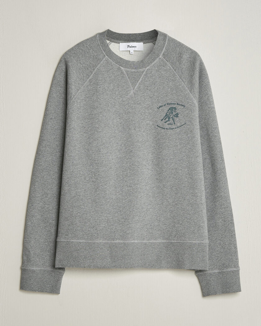 Palmes Lake Raglan Sweatshirt Grey Melange – Grå