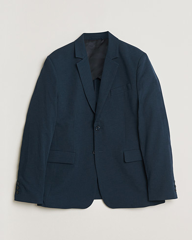 Palmes Single Breasted Cotton Blazer Navy – Blå