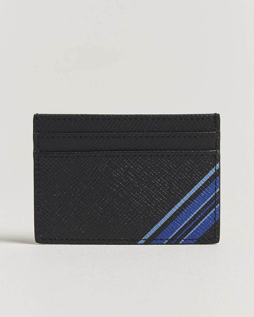 Smythson Panama Flat Cardholder  Navy – Blå