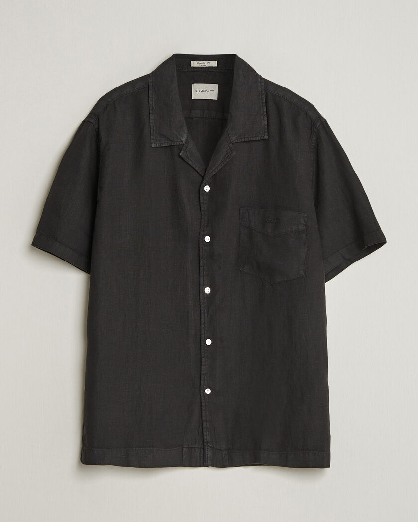Gant Regular Fit Garment Dyed Resort Shirt Black – Sort