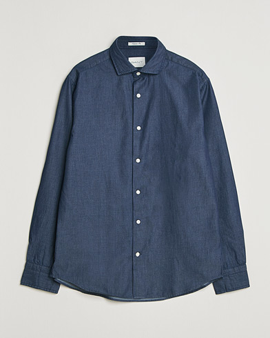 GANT Regular Fit Indigo Twill Shirt Dark Indigo – Blå