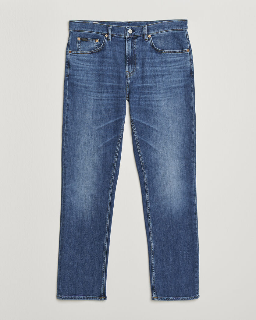 Gant Regular Fit Jeans Mid Blue Broken In – Blå
