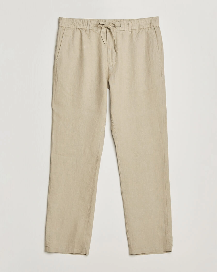 GANT Regular Fit Linen Drawstring Pants Oat Beige – Beige