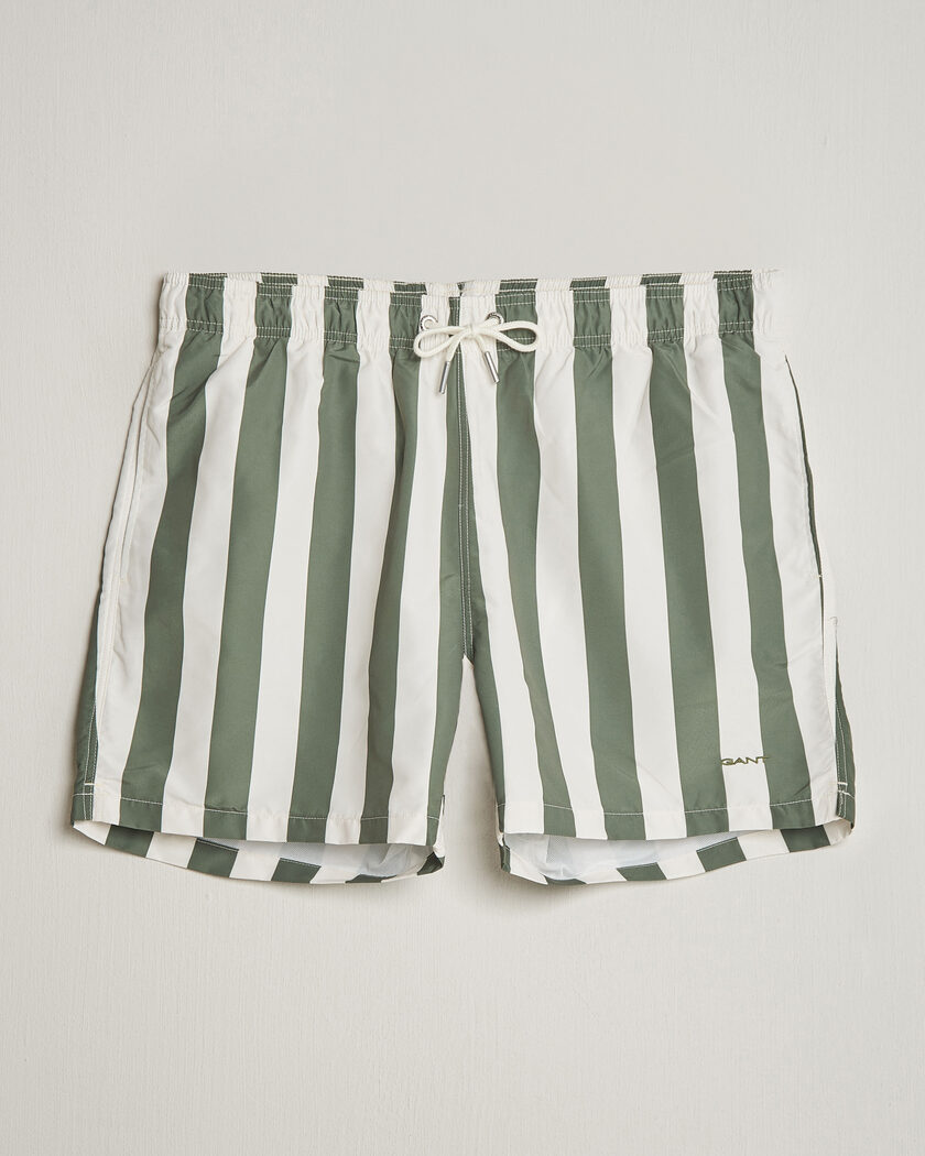 GANT Blockstriped Swimshorts Dry Herb Green – Grøn