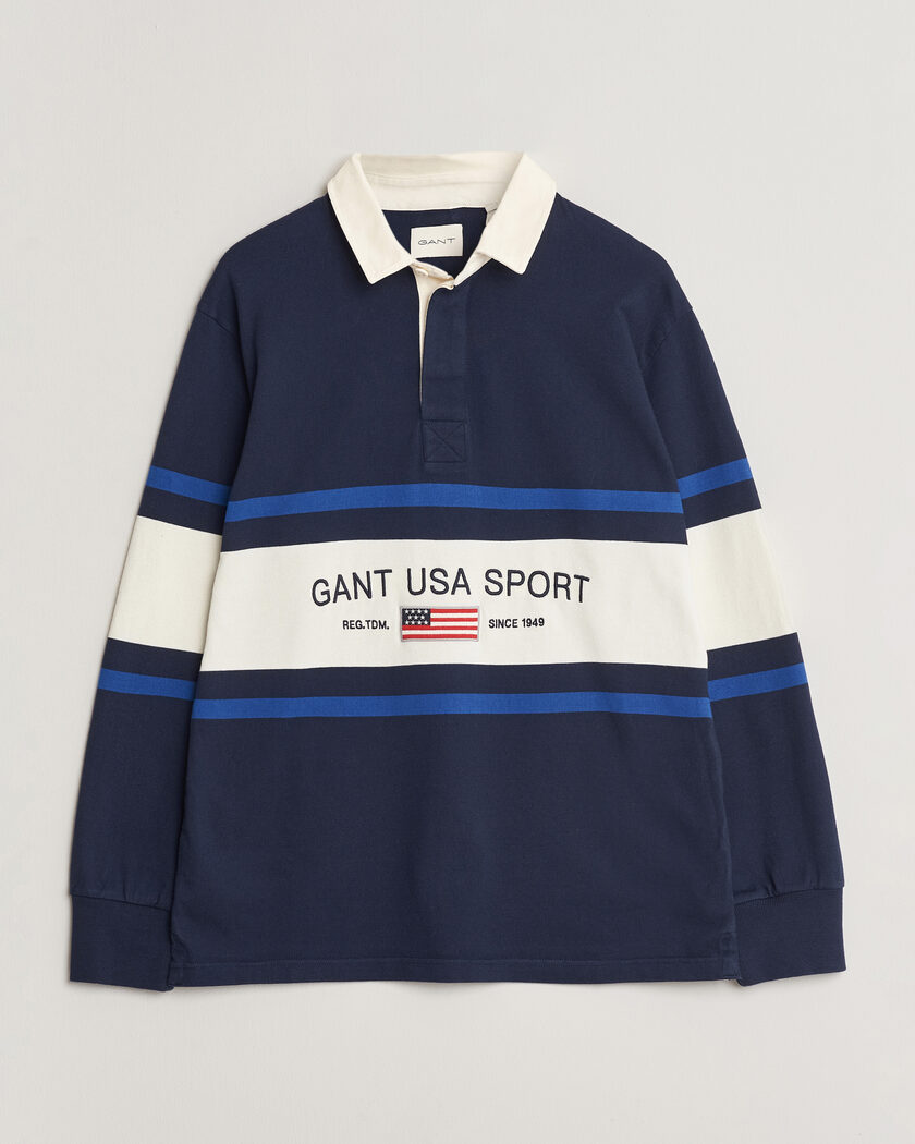 Gant Striped Rugger Evening Blue – Blå