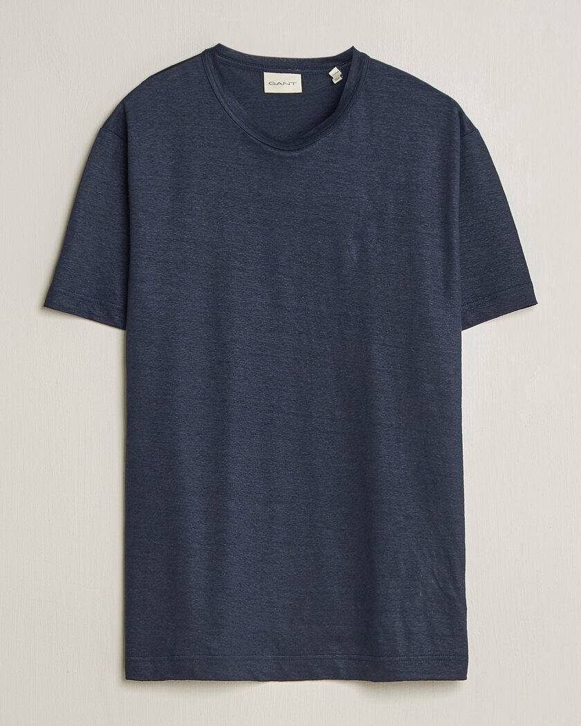 Gant Linen T-Shirt Evening Blue – Blå