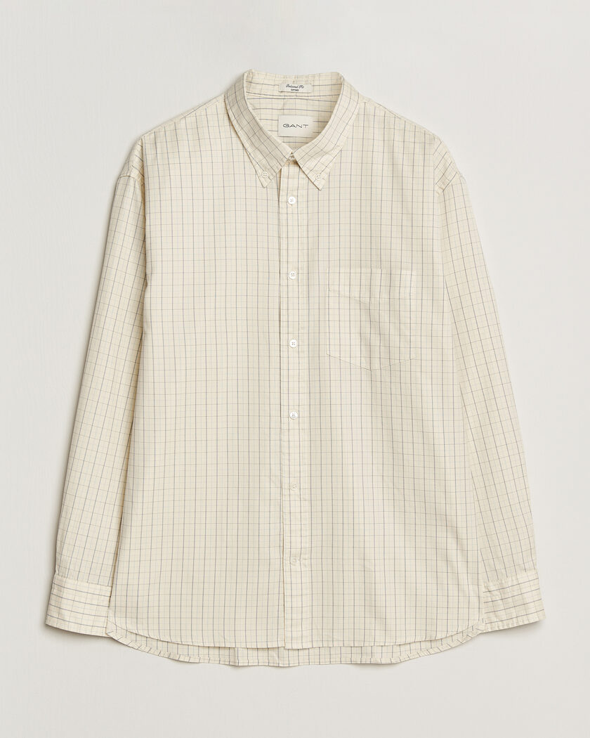 Gant Relaxed Fit Dreamy Oxford Checked Shirt Creamed White – Hvid
