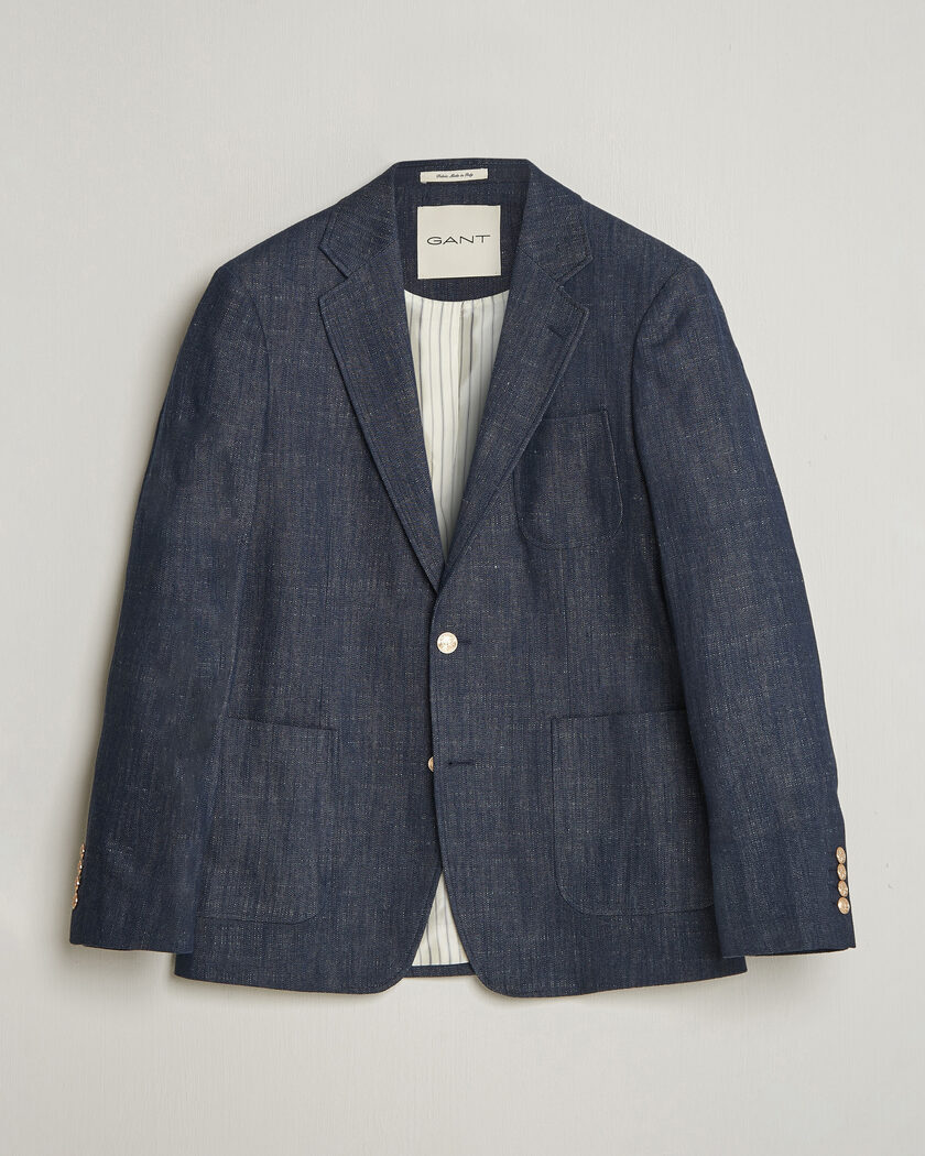 GANT Cotton Indigo Club Blazer Dark Blue Raw – Blå