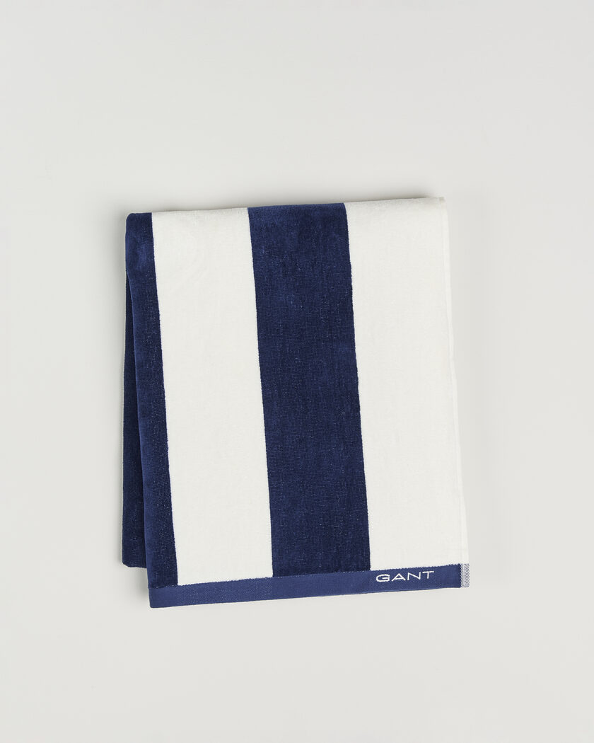 GANT Striped Beach Towel Vintage Blue – Blå