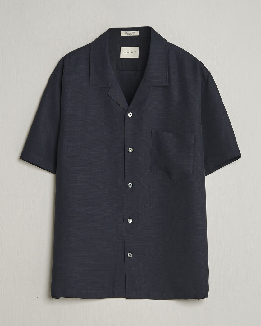 GANT Regular Fit Lyocell Resort Shirt Evening Blue – Blå