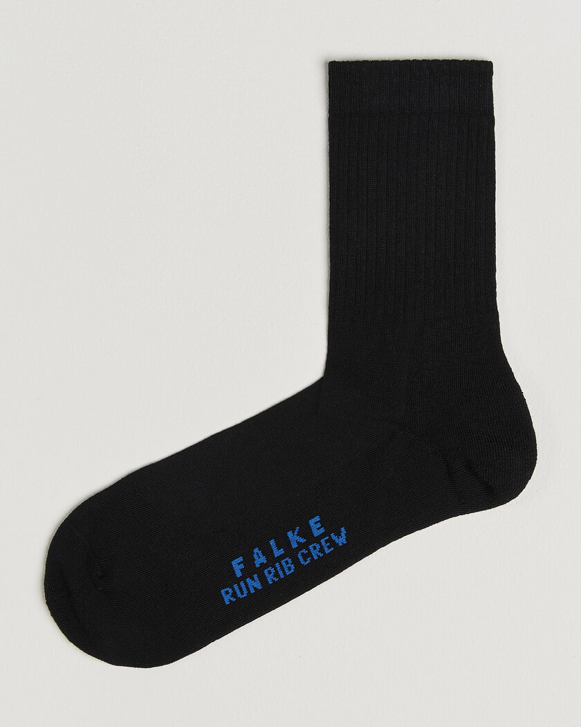 Falke Run Rib Crew Sock Black – Sort