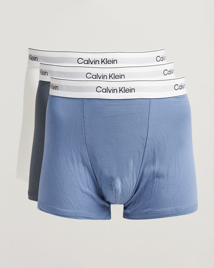 Calvin Klein 3-Pack Icon Cotton Stretch Relaxed Trunk Grey/Blue/White – Flerfarvet