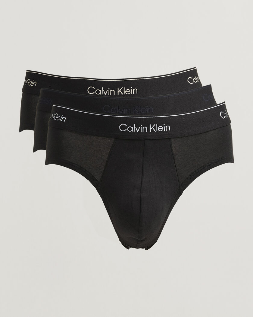 Calvin Klein 3-Pack Icon Cotton Stretch Hip Brief Black – Sort