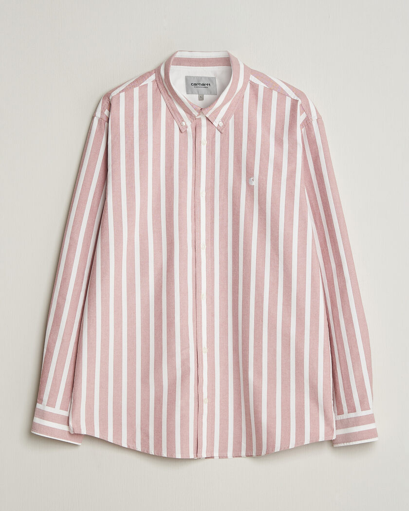 Carhartt WIP Deven Striped Oxford Shirt Oxide Red – Rød