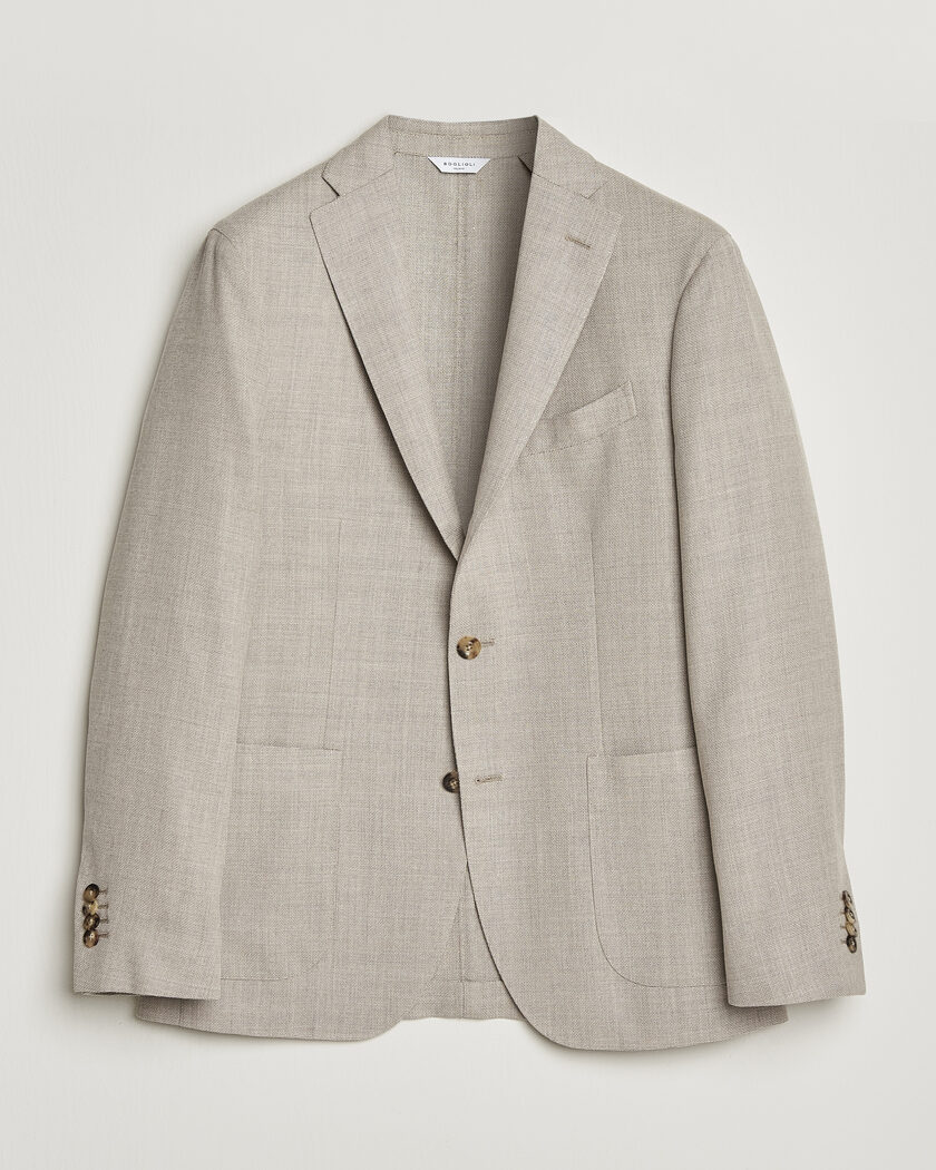 Boglioli K Jacket Wool Hopsack Blazer Light Beige – Beige