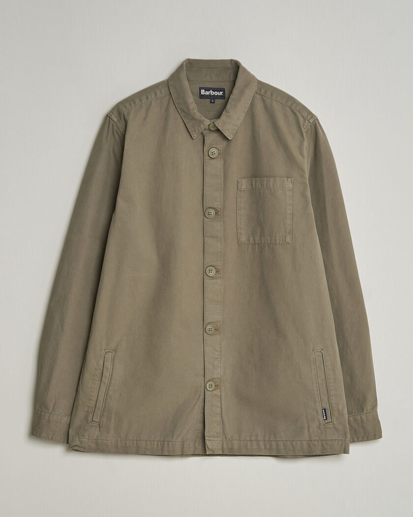 Barbour Lifestyle Washed Cotton Overshirt Smoky Olive – Grøn