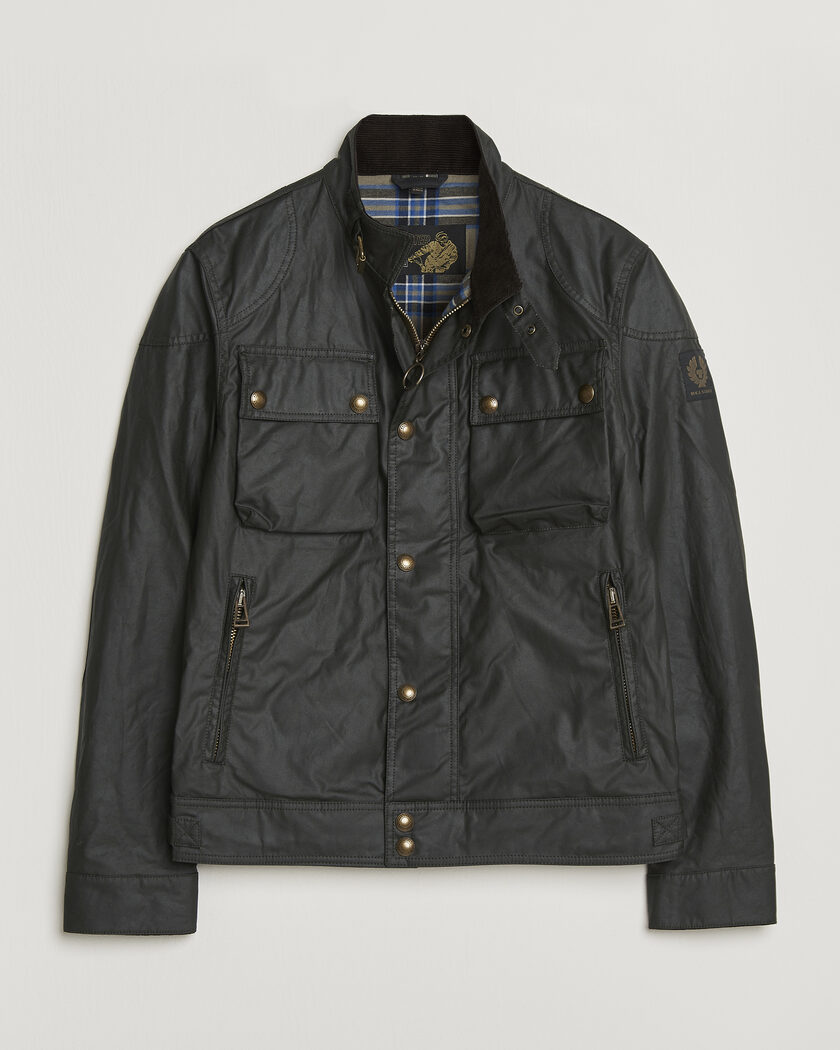 Belstaff Racemaster Waxed Jacket Faded Olive – Grøn