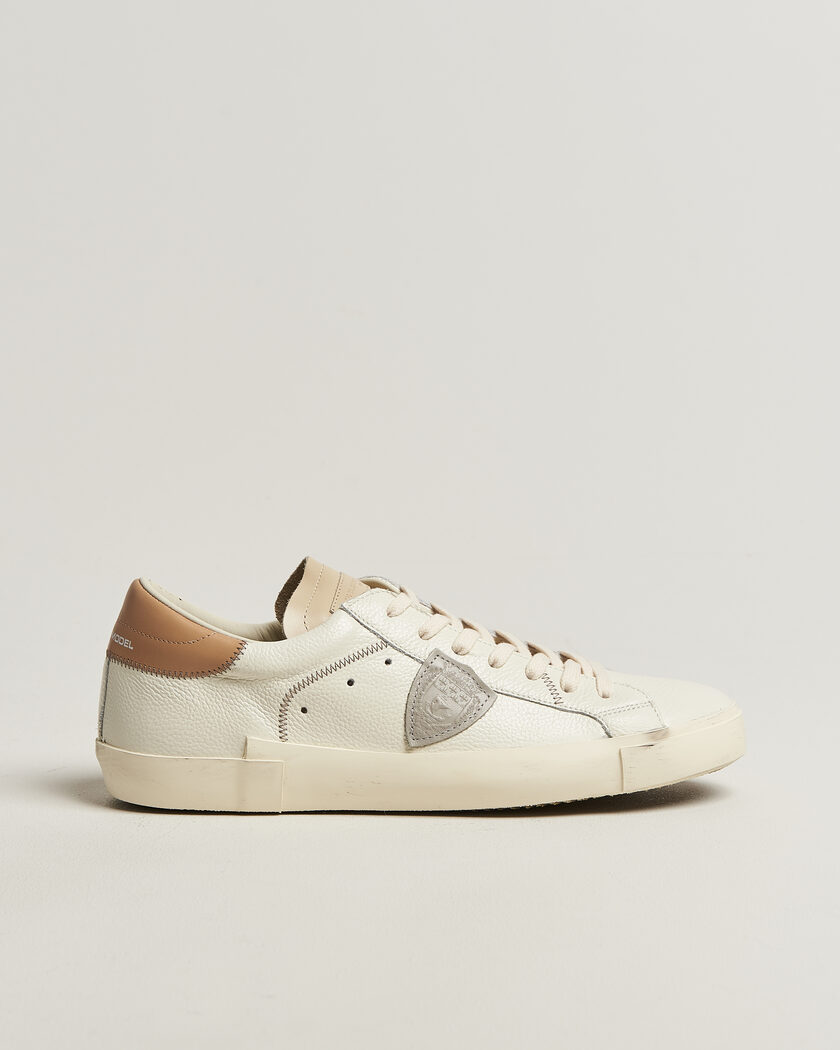 Philippe Model PRSX Low Top Canvas Mix Sneaker White/Beige – Hvid