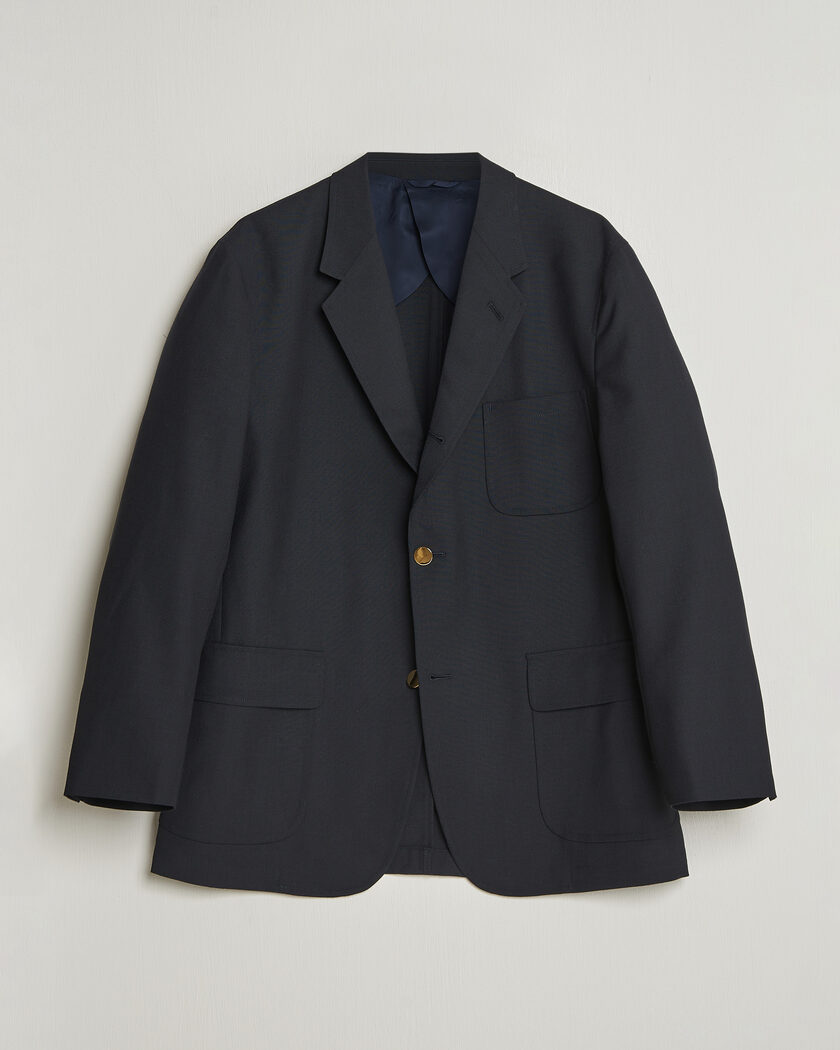 Kamakura Shirts Unstructured Ivy Blazer Navy – Blå