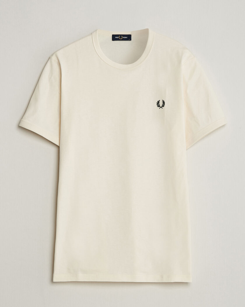 Fred Perry Ringer T-Shirt Ecru – Hvid