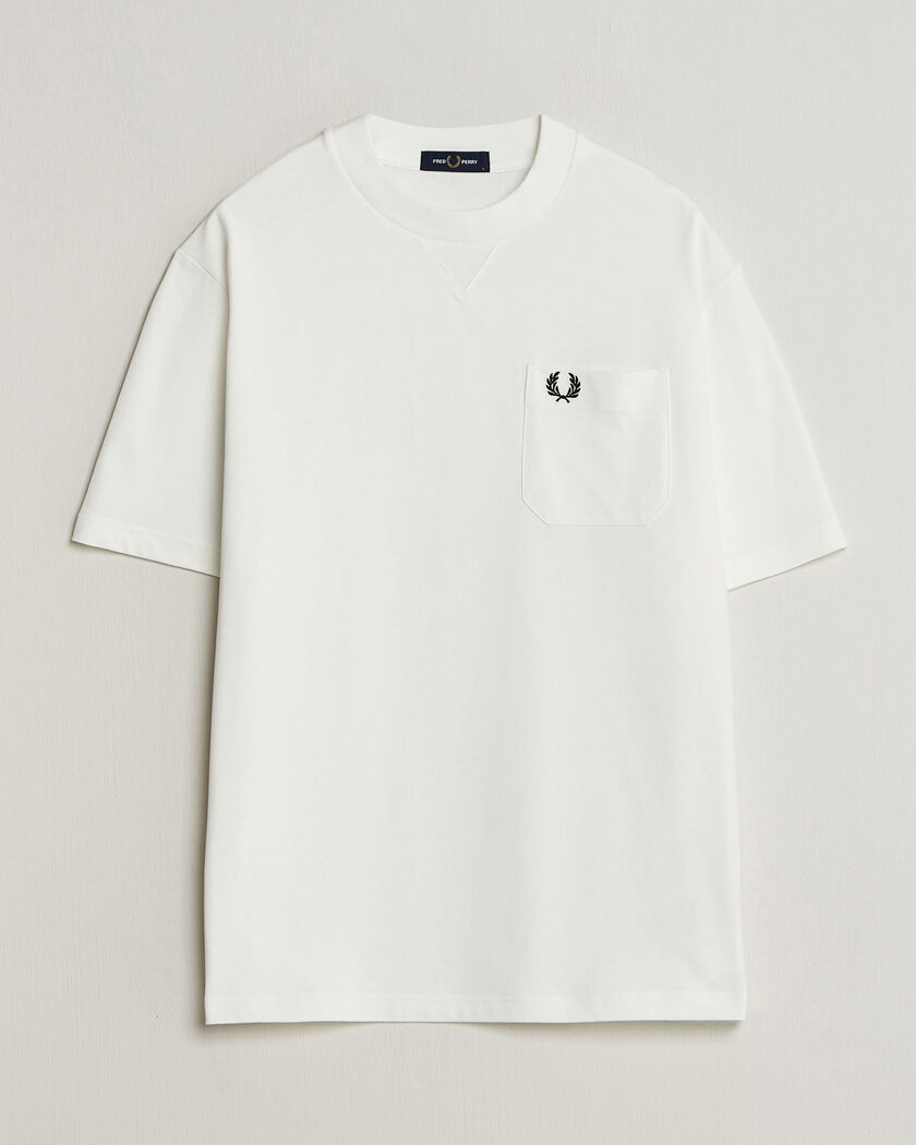  Fred Perry Heavy Pocket T-Shirt Snow White – Hvid