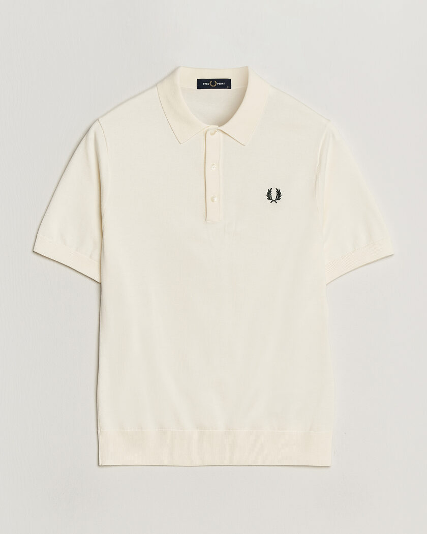 Fred Perry Cotton Knitted Polo Ecru – Hvid