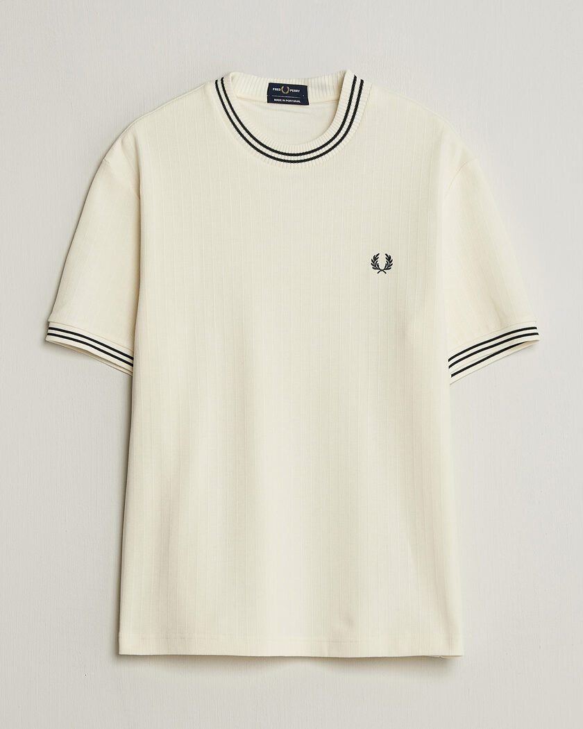 Fred Perry Rib Knitted T-Shirt Ecru – Hvid