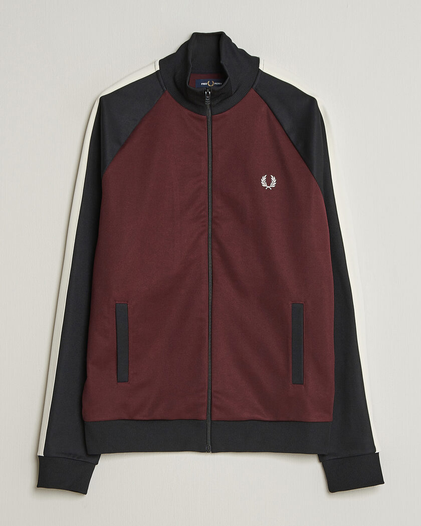 Fred Perry Contrast Sleeve Track Jacket Oxblood – Flerfarvet