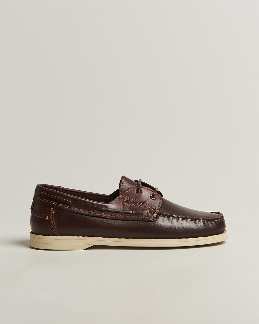 GANT Yardport Leather Boat Shoe Brown – Brun