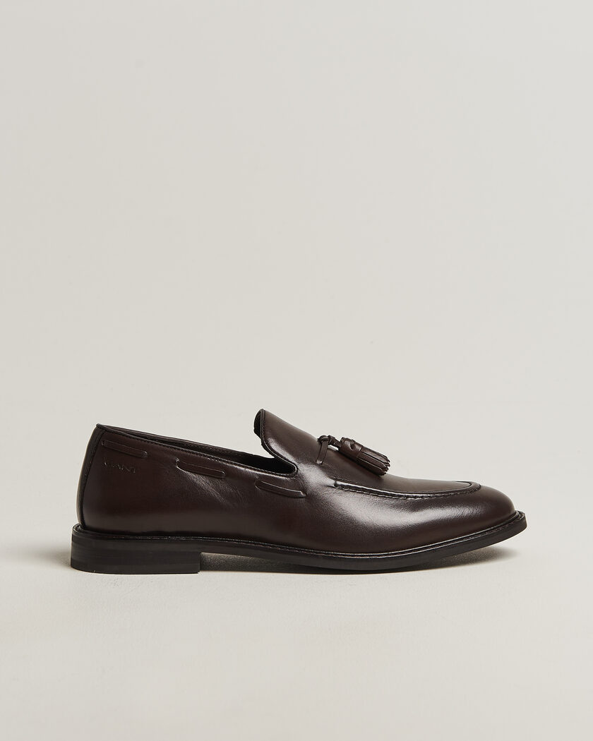 GANT Lozham Leather Tassle Loafer Dark Brown – Brun