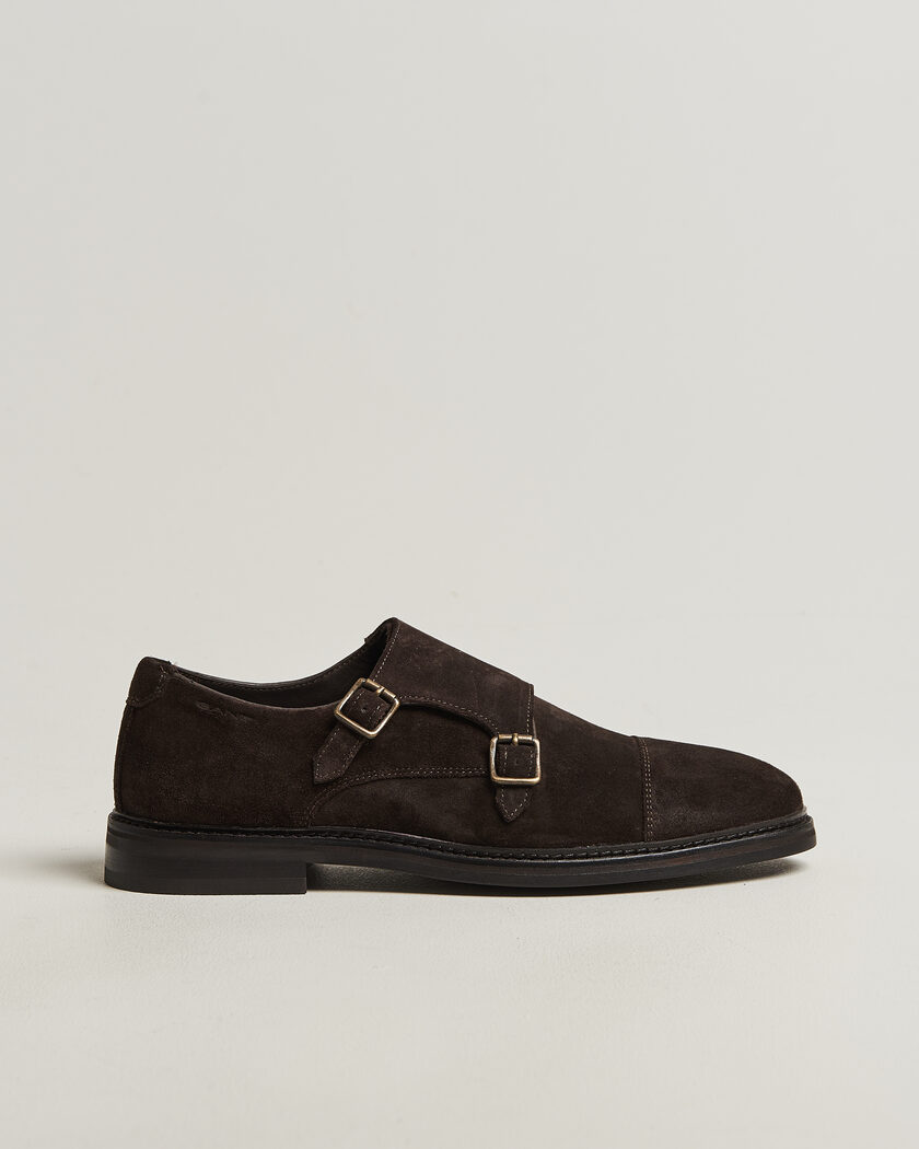 Gant Bidford Suede Double Monkstrap Dark Brown – Brun