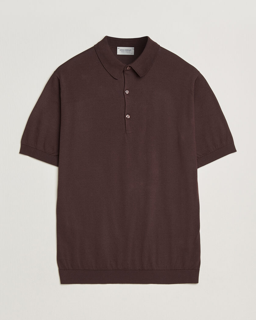 John Smedley Adrian Slim Fit Sea Island Cotton Polo Raisin Brown – Brun