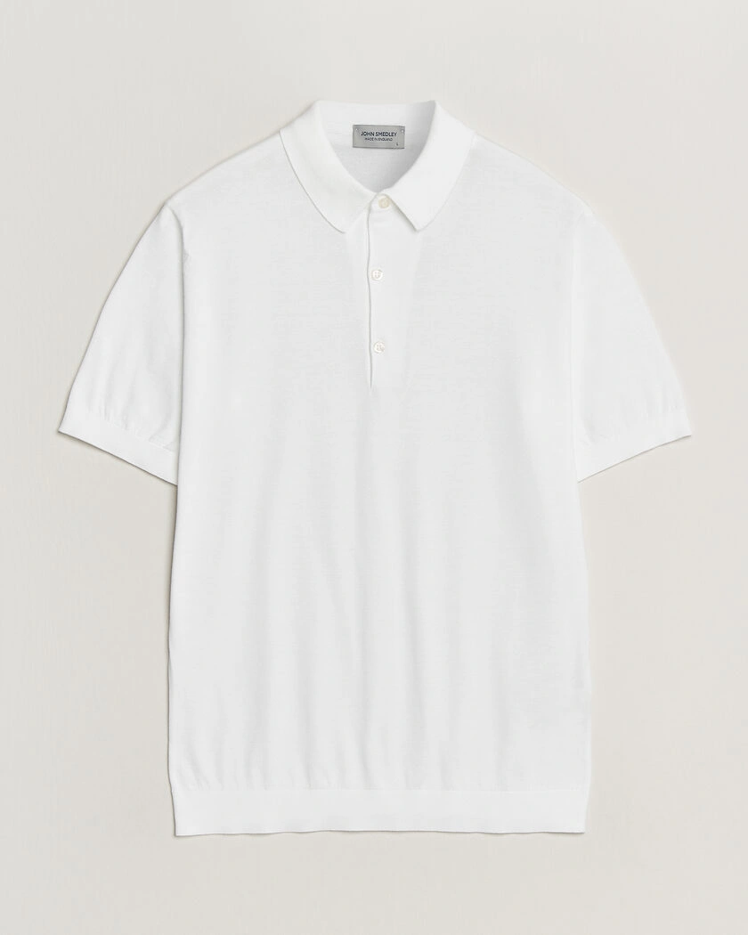 John Smedley Adrian Slim Fit Sea Island Cotton Polo White – Hvid