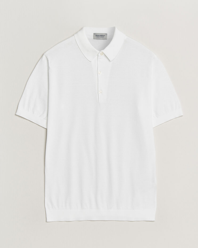 John Smedley Adrian Slim Fit Sea Island Cotton Polo White – Hvid