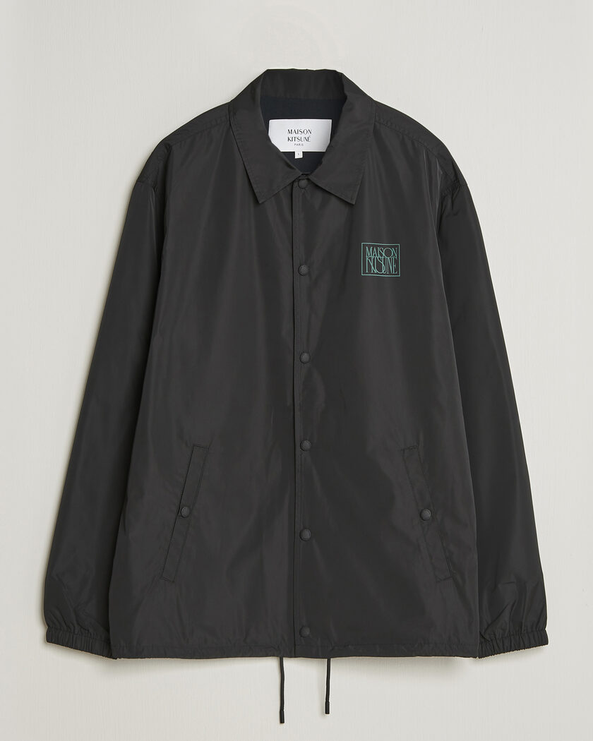 Maison Kitsuné Tonal Fox Head Coach Jacket Black – Sort