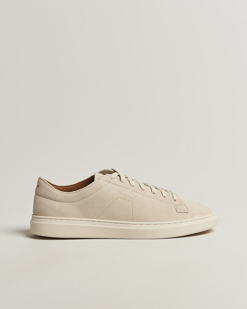 BOSS BLACK Kieran Suede Sneaker Open White – Hvid
