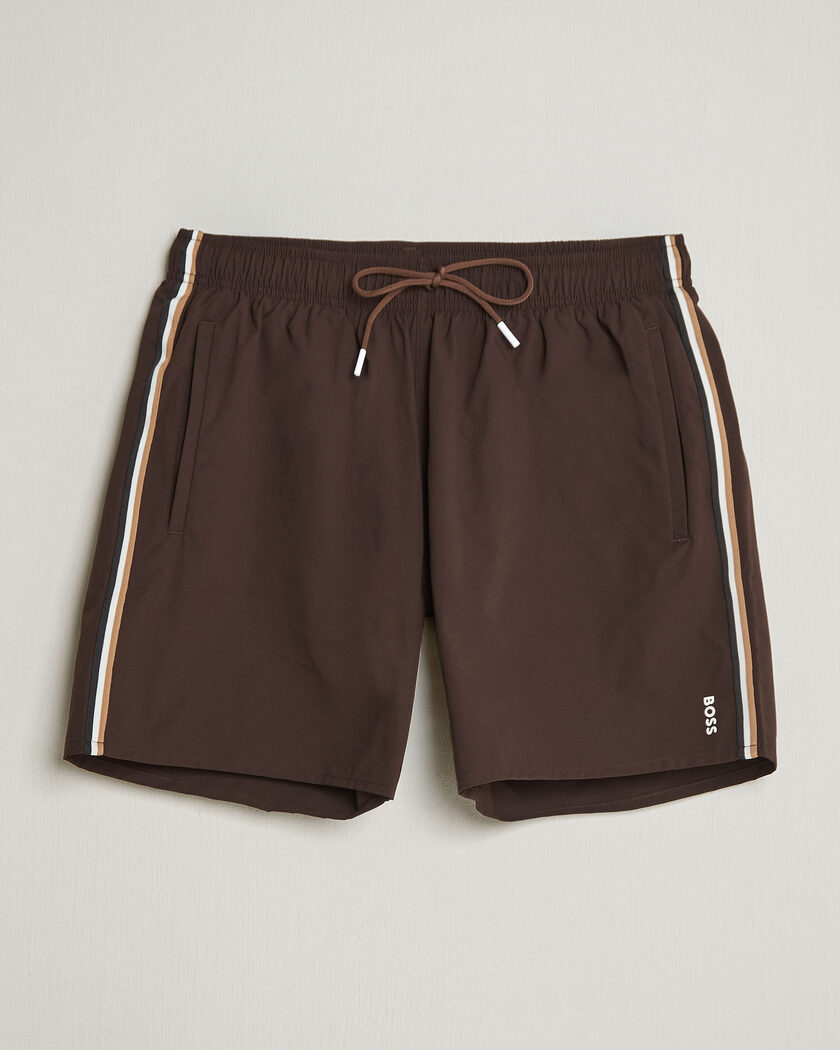 BOSS BLACK Iconic Swimshorts Dark Brown – Brun