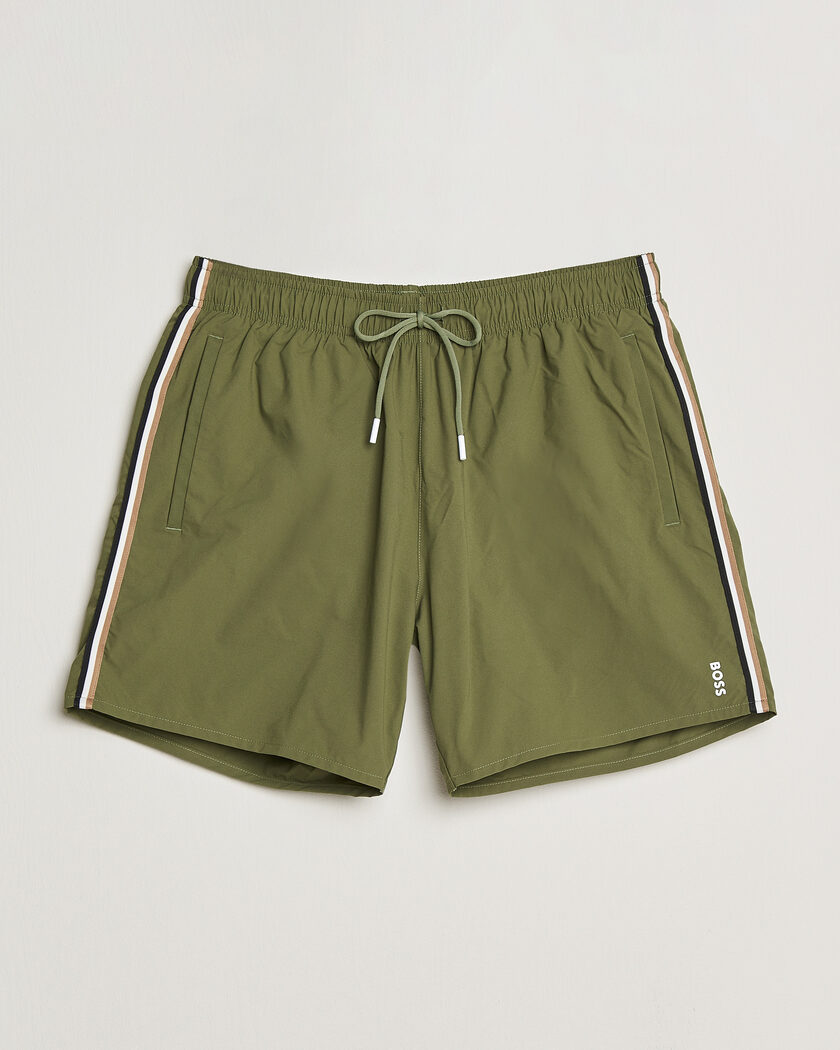 BOSS BLACK Iconic Swimshorts Open Green – Grøn
