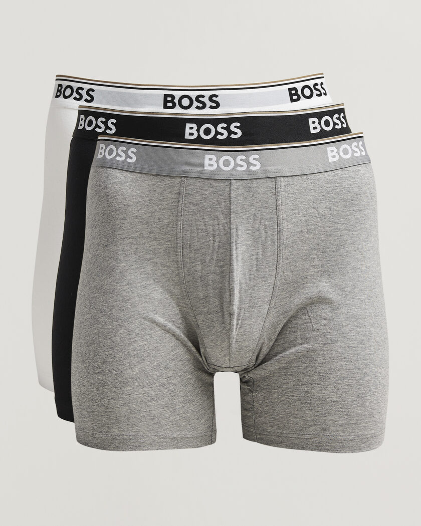 BOSS BLACK 3-Pack Long Leg Boxer Black/Grey/White – Flerfarvet