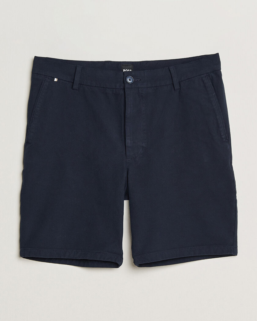 BOSS BLACK Kane Cotton Chino Shorts Dark Blue – Blå