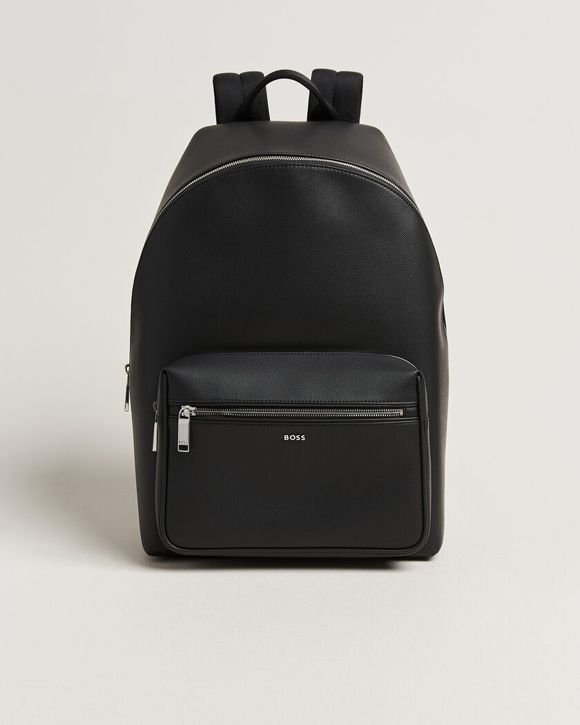 BOSS BLACK Daxter Leather Backpack Black – Sort
