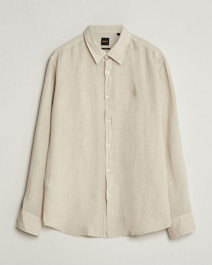 BOSS ORANGE Relegant Linen Shirt Light Beige – Beige
