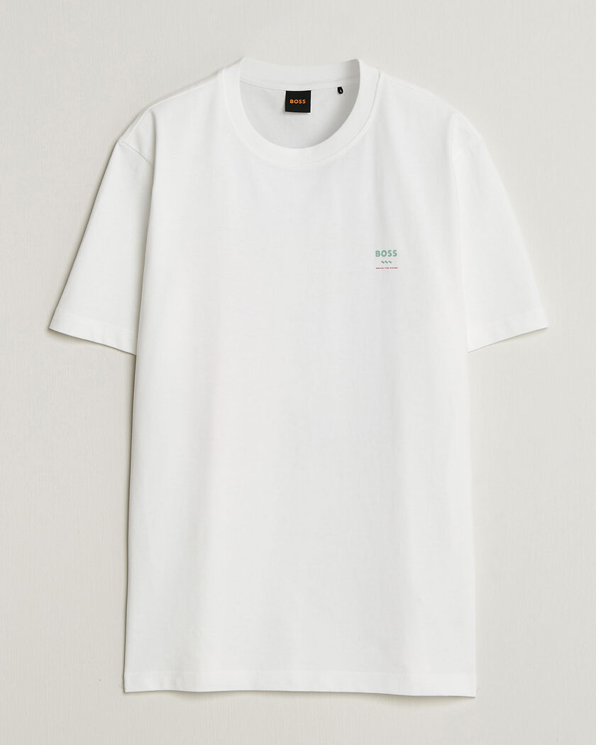 BOSS ORANGE Groove Printed Crew Neck T-Shirt White – Hvid