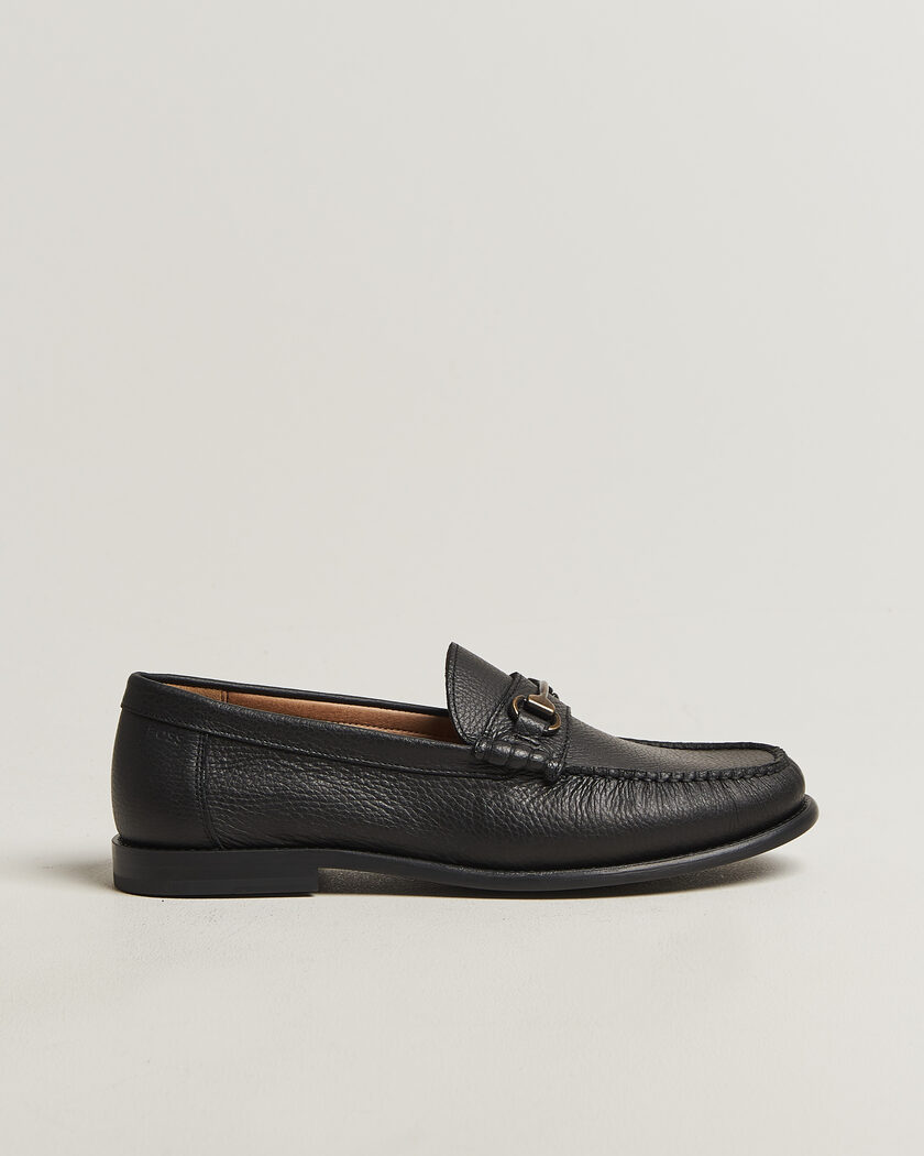 BOSS BLACK Tevan Leather Moccasin Black – Sort