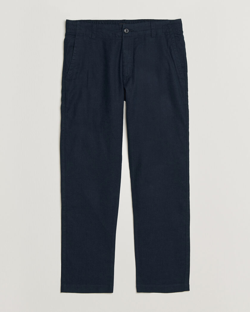 BOSS ORANGE Sanderson Linen Pants Dark Blue – Blå