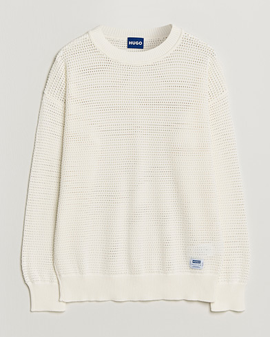 HUGO Sanjou Knitted Sweater Open White – Hvid