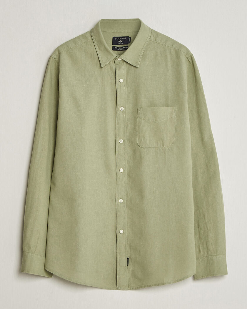 Dockers Slim Linen/Cotton Shirt Tea – Grøn